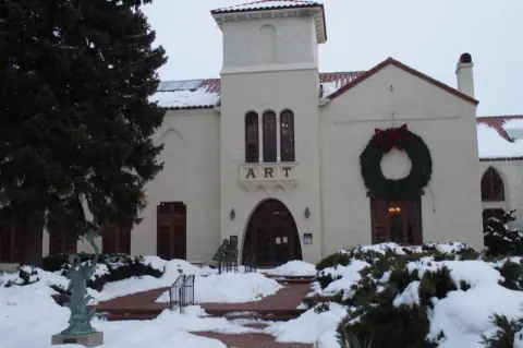 The Spanish Colonial Revival facade of the Springville Museum of Art.
