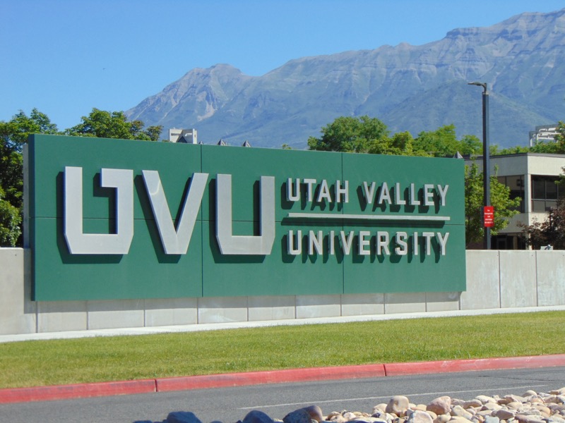 Utah Valley University in Orem with Mount Timpanogos